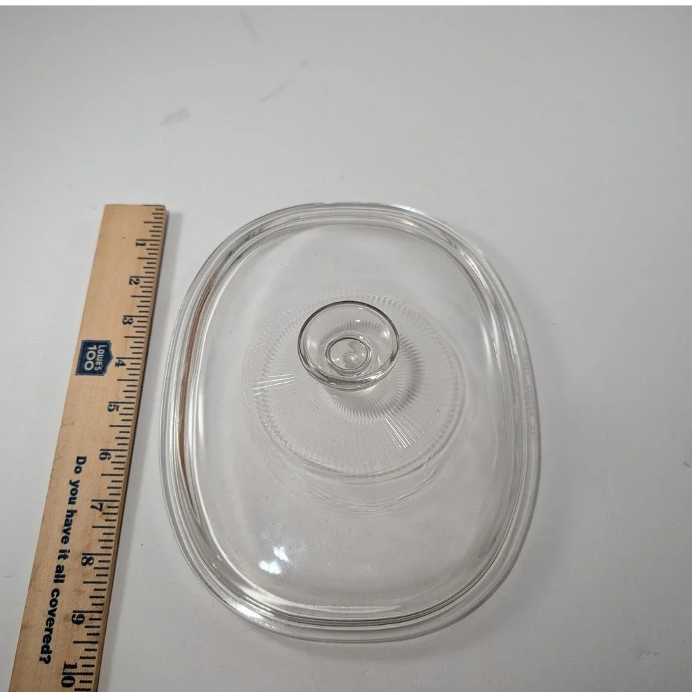 Pyrex F-12-C Clear Glass Oval Casserole Replacement Lid 8.5x6.5 1.5 Qt Dish